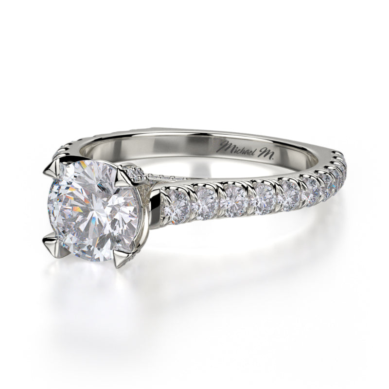 Michael M 18k White Gold Stella Engagement Ring