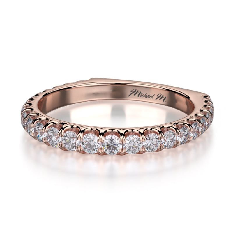 Michael M 18k Rose Gold Diamond Wedding Band