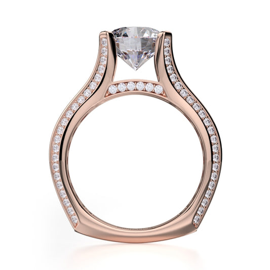 Michael M 18k Rose Gold Strada Engagement Ring