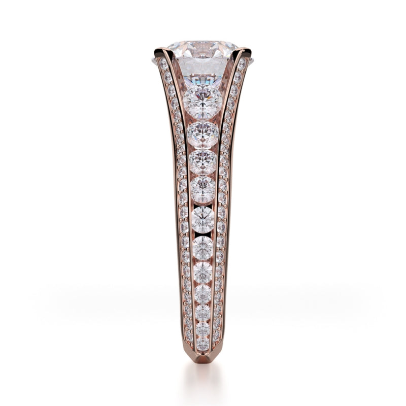 Michael M 18k Rose Gold Strada Engagement Ring