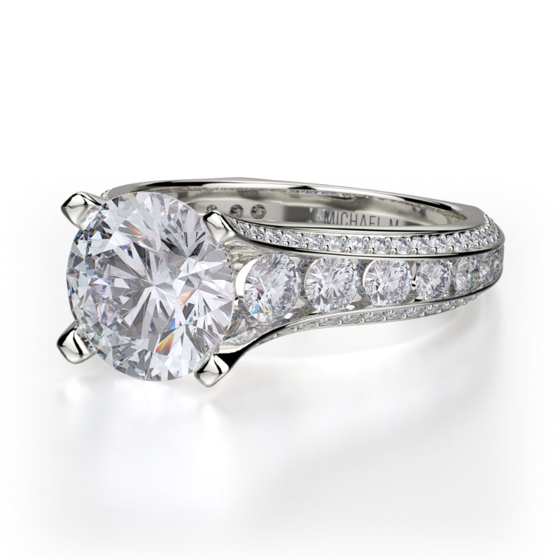 Michael M 18k White Gold Strada Engagement Ring