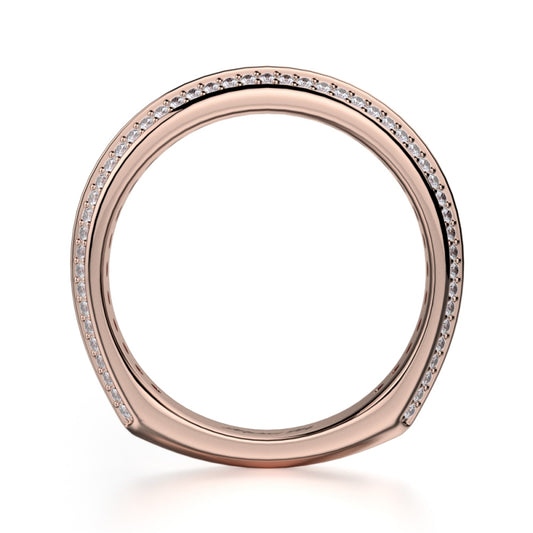 Michael M 18k Rose Gold Diamond Wedding Band