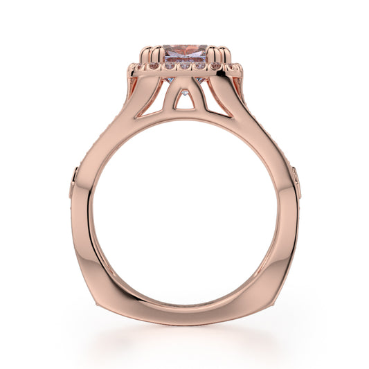 Michael M 18k Rose Gold Princess Engagement Ring