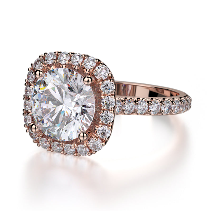 Michael M 18k Rose Gold Europa Engagement Ring