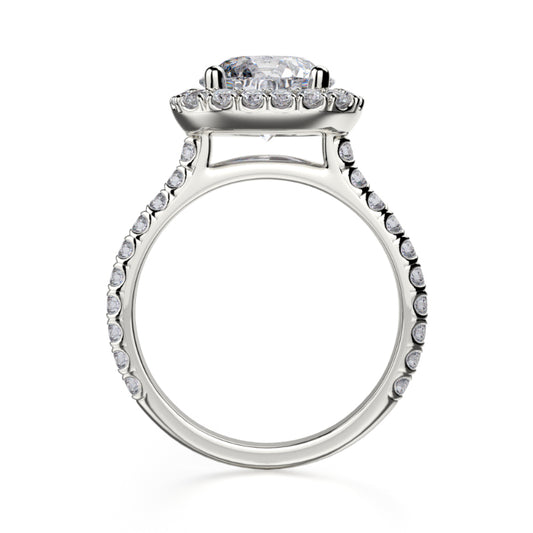 Michael M 18k White Gold Europa Engagement Ring