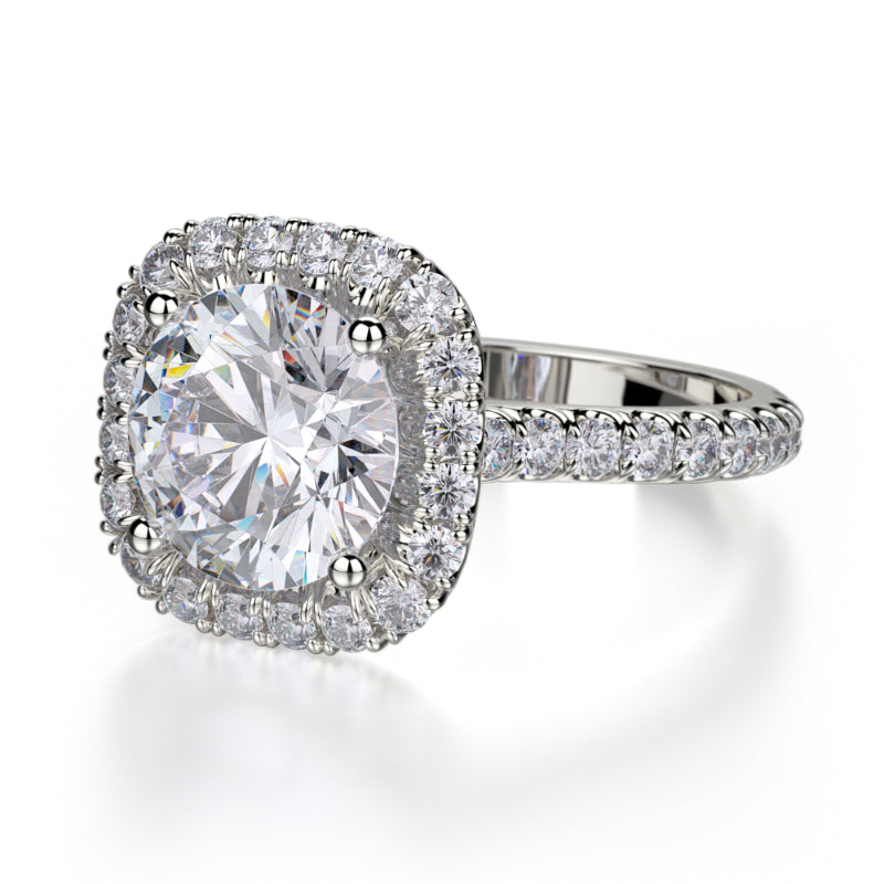 Michael M 18k White Gold Europa Engagement Ring