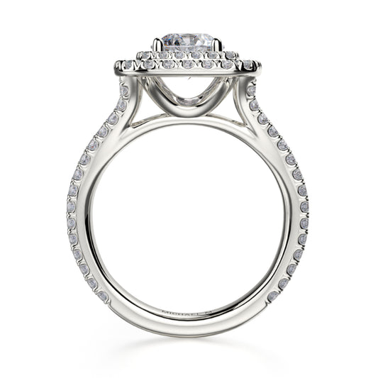 Michael M 18k White Gold Europa Engagement Ring