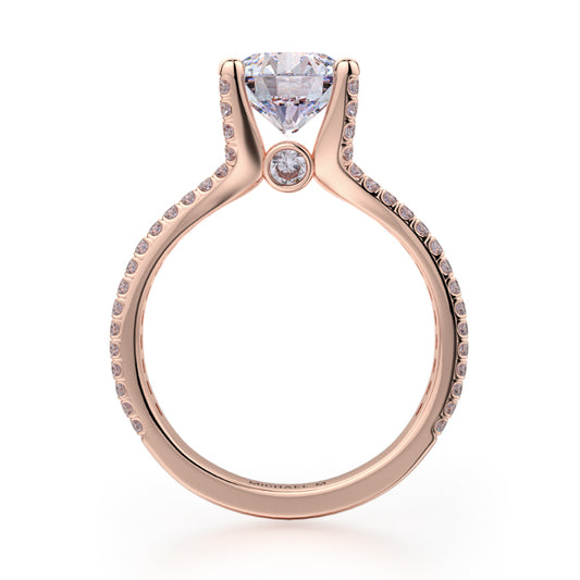Michael M 18k Rose Gold Strada Engagement Ring