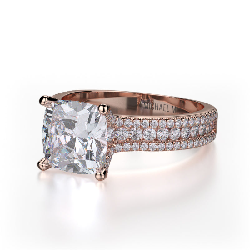 Michael M 18k Rose Gold Strada Engagement Ring
