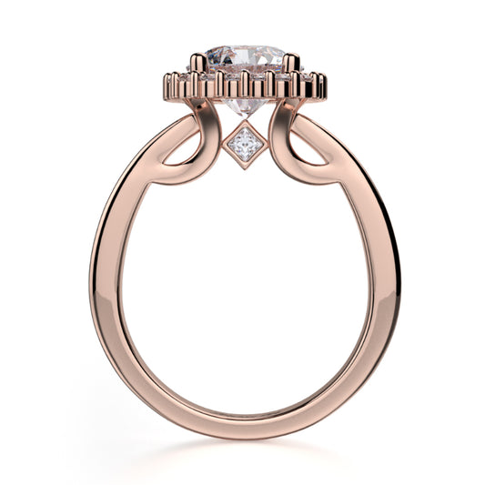 Michael M 18k Rose Gold Strada Engagement Ring