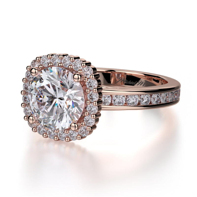 Michael M 18k Rose Gold Strada Engagement Ring