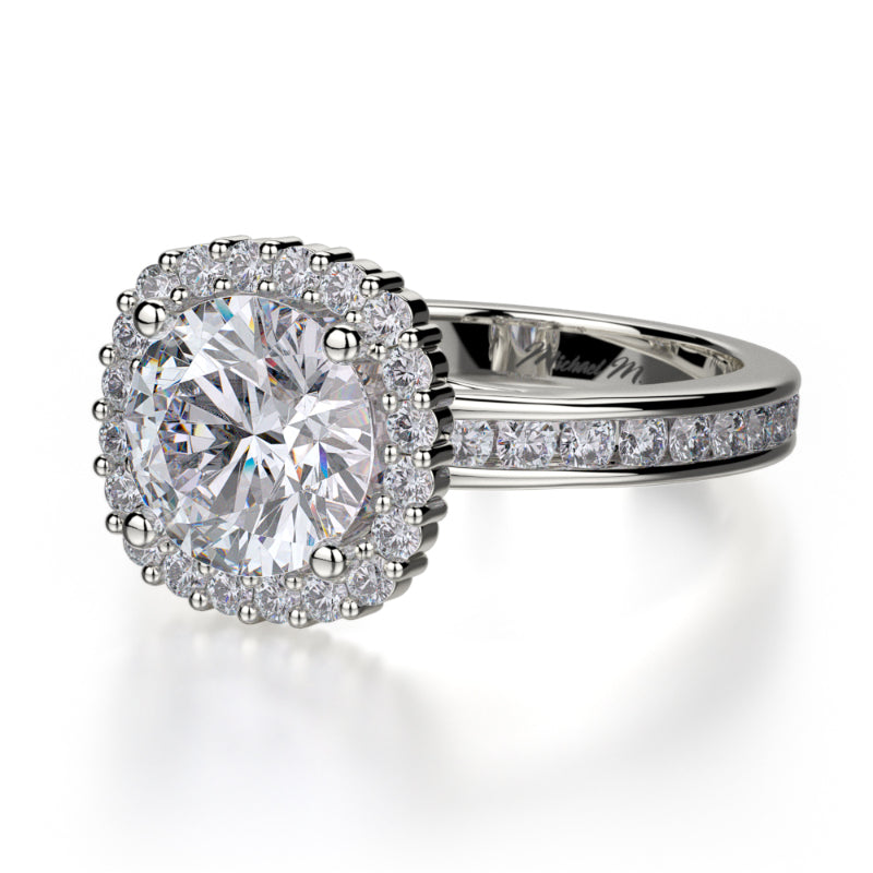 Michael M 18k White Gold Strada Engagement Ring