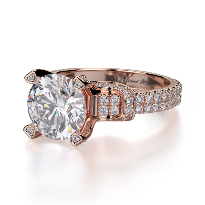 Michael M 18k Rose Gold Europa Engagement Ring