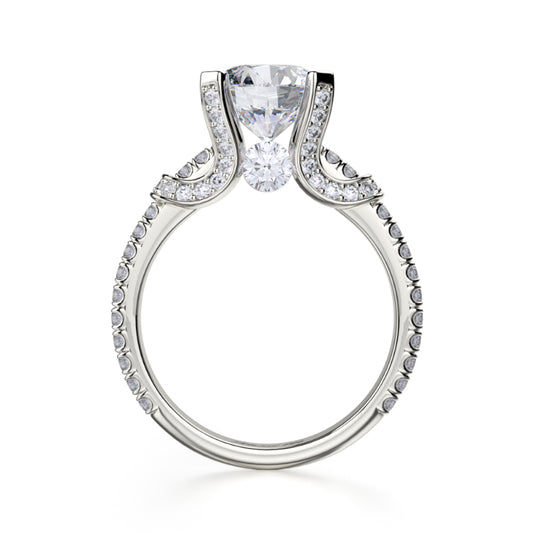 Michael M 18k White Gold Europa Engagement Ring