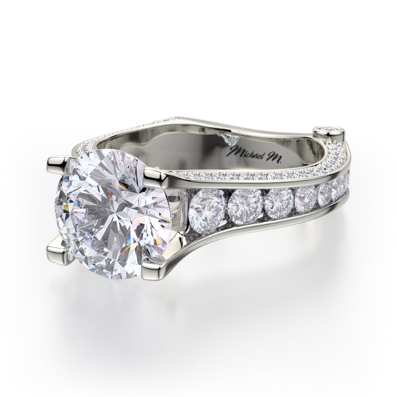 Michael M 18k White Gold Strada Engagement Ring