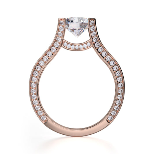 Michael M 18k Rose Gold Strada Engagement Ring