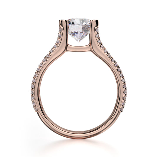 Michael M 18k Rose Gold Strada Engagement Ring