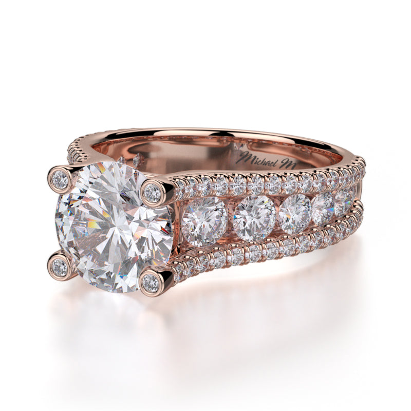 Michael M 18k Rose Gold Strada Engagement Ring