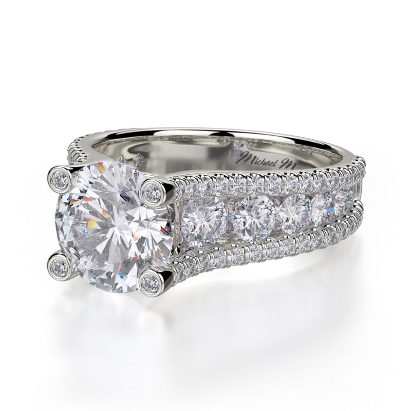 Michael M 18k White Gold Strada Engagement Ring