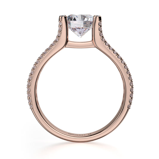 Michael M 18k Rose Gold Strada Engagement Ring
