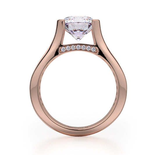 Michael M 18k Rose Gold Strada Engagement Ring