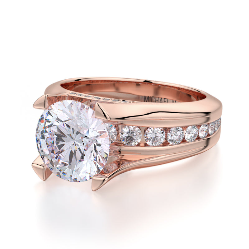 Michael M 18k Rose Gold Strada Engagement Ring