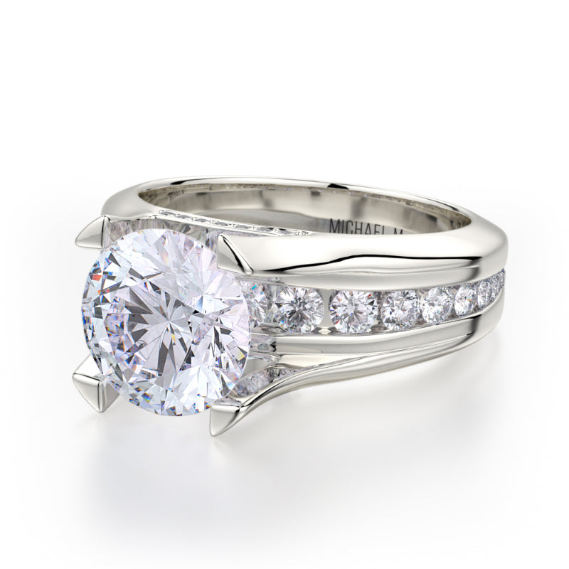 Michael M 18k White Gold Strada Engagement Ring
