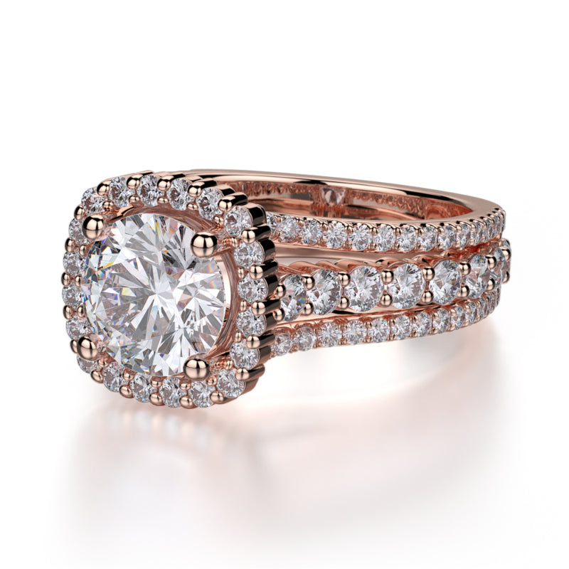 Michael M 18k Rose Gold Stella Engagement Ring