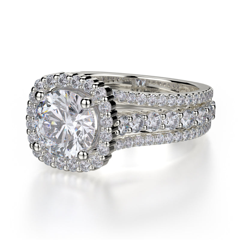 Michael M 18k White Gold Stella Engagement Ring