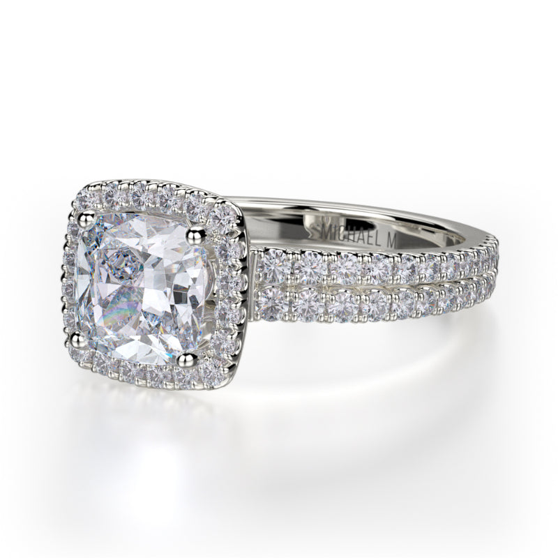 Michael M 18k White Gold Europa Engagement Ring