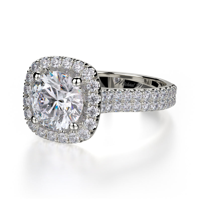 Michael M 18k White Gold Europa Engagement Ring