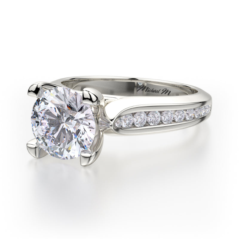 Michael M 18k White Gold Strada Engagement Ring