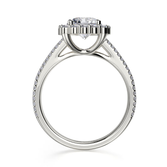 Michael M 18k White Gold Stella Engagement Ring