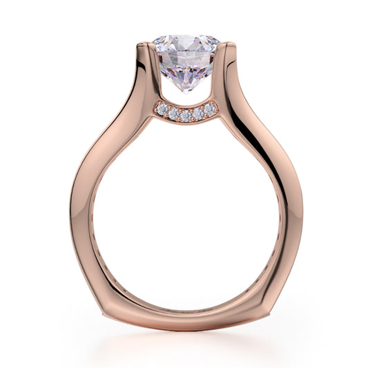 Michael M 18k Rose Gold Strada Engagement Ring