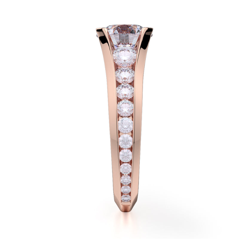 Michael M 18k Rose Gold Strada Engagement Ring