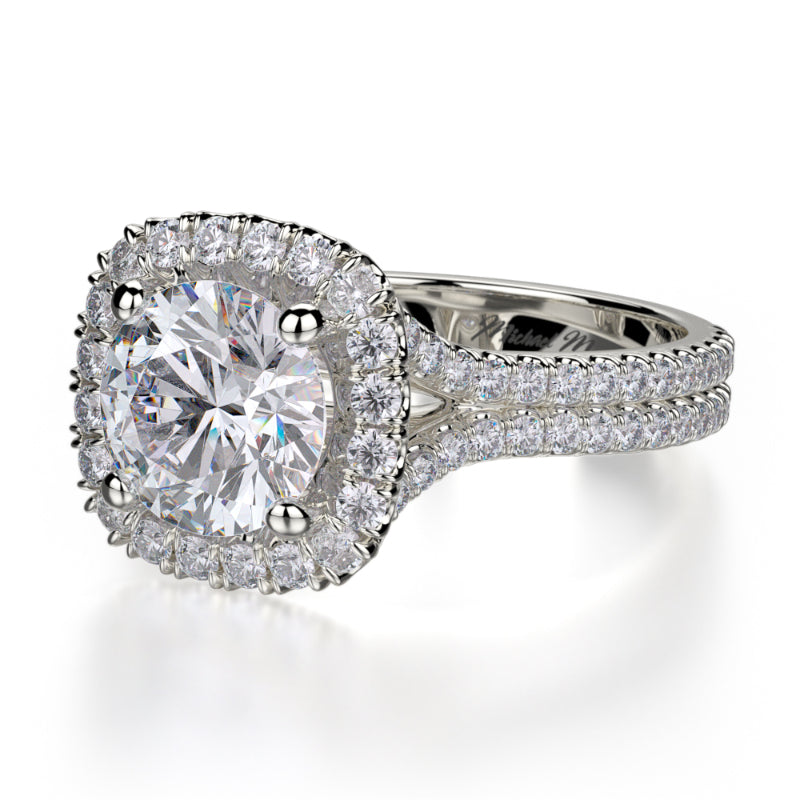 Michael M 18k White Gold Europa Engagement Ring