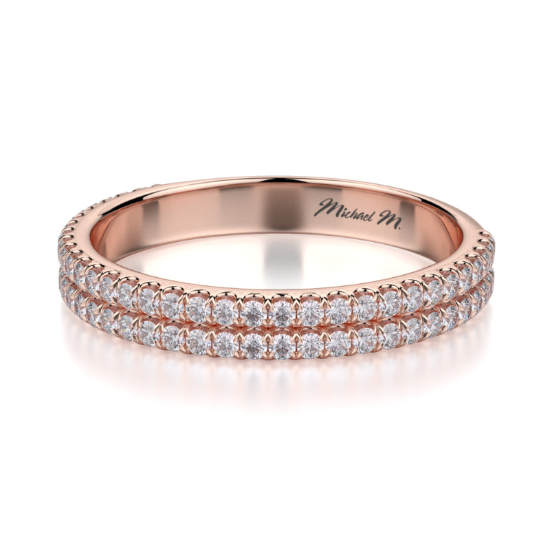 Michael M 18k Rose Gold Diamond Wedding Band