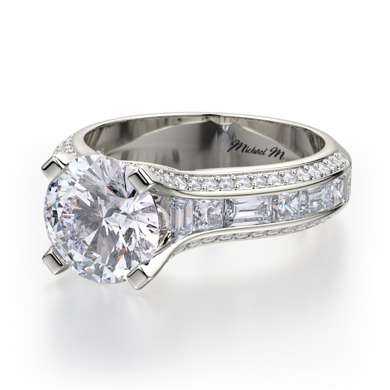 Michael M 18k White Gold Stella Engagement Ring