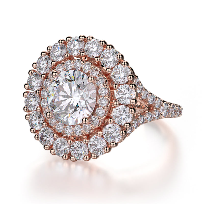 Michael M 18k Rose Gold Europa Engagement Ring