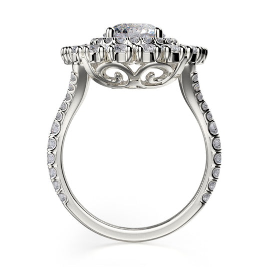 Michael M 18k White Gold Europa Engagement Ring