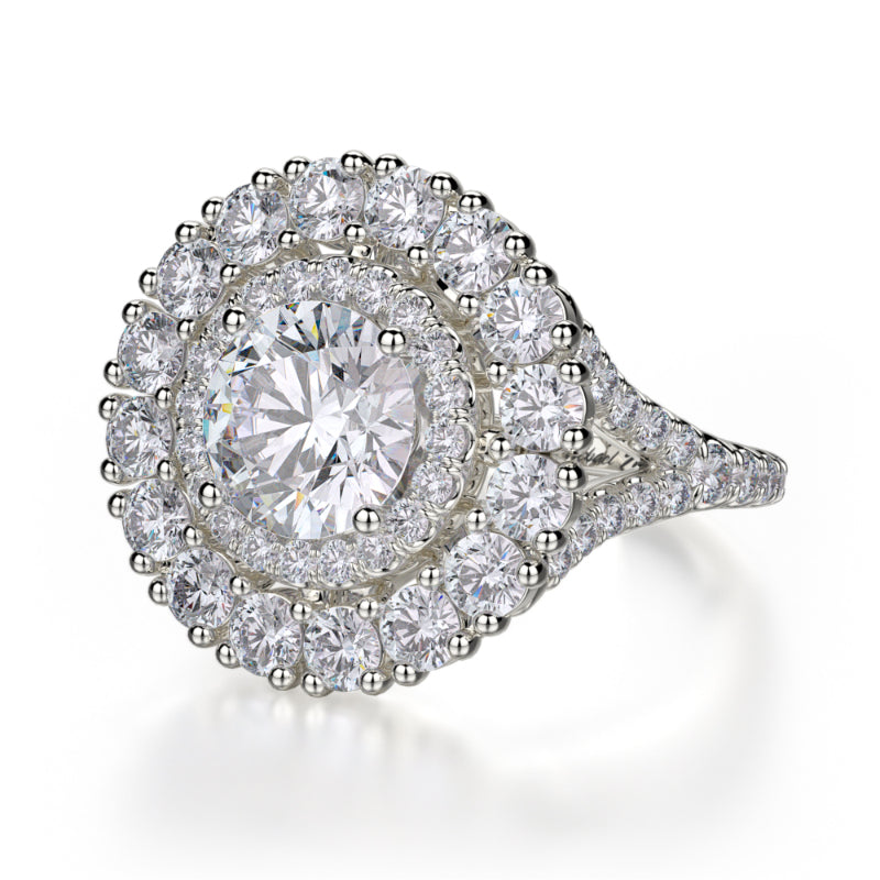 Michael M 18k White Gold Europa Engagement Ring