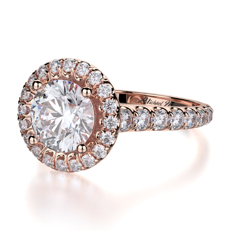 Michael M 18k Rose Gold Europa Engagement Ring