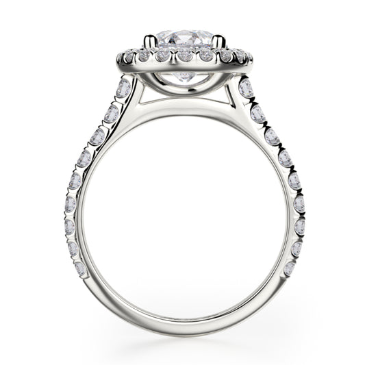 Michael M 18k White Gold Europa Engagement Ring