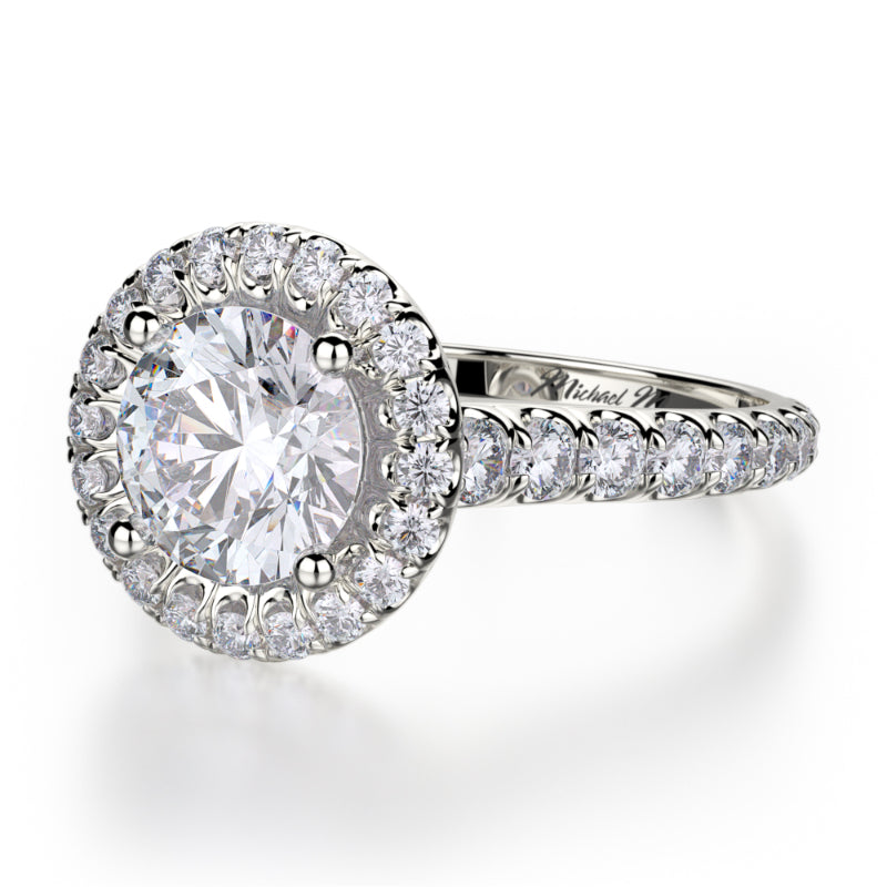 Michael M 18k White Gold Europa Engagement Ring