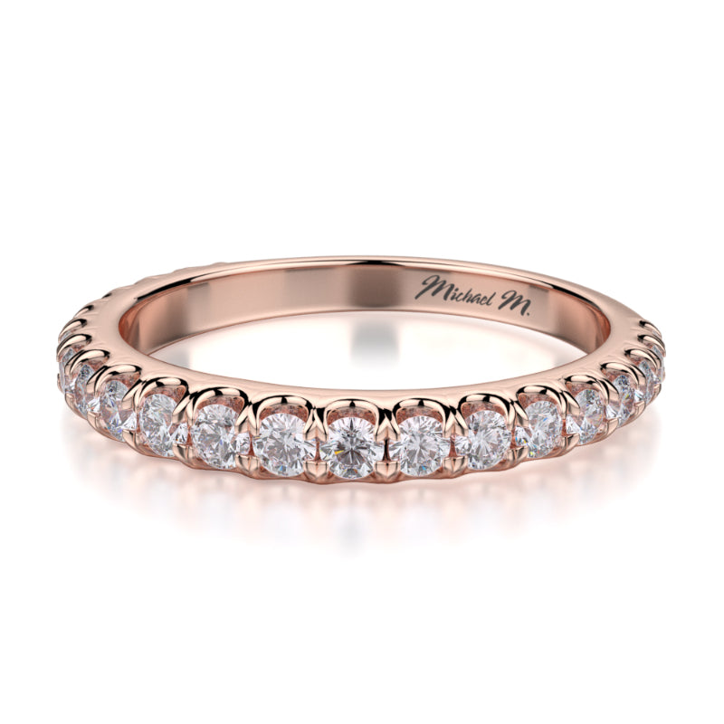 Michael M 18k Rose Gold Diamond Wedding Band
