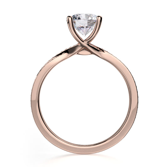 Michael M 18k Rose Gold Love Engagement Ring