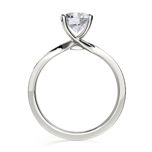 Michael M 18k White Gold Love Engagement Ring