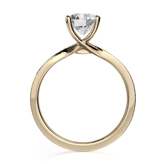 Michael M 18k Yellow Gold Love Engagement Ring