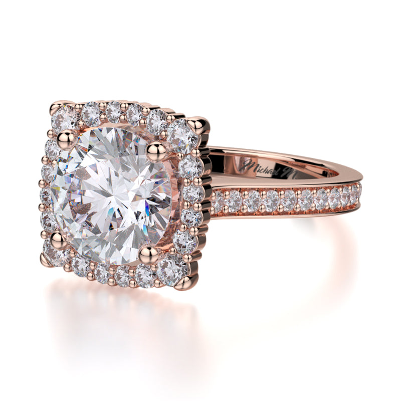 Michael M 18k Rose Gold Love Engagement Ring