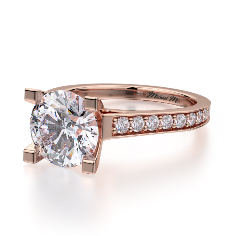 Michael M 18k Rose Gold Love Engagement Ring